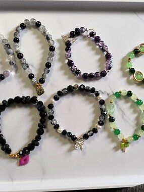 Green and Black Bracelet Lot